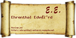 Ehrenthal Edvárd névjegykártya